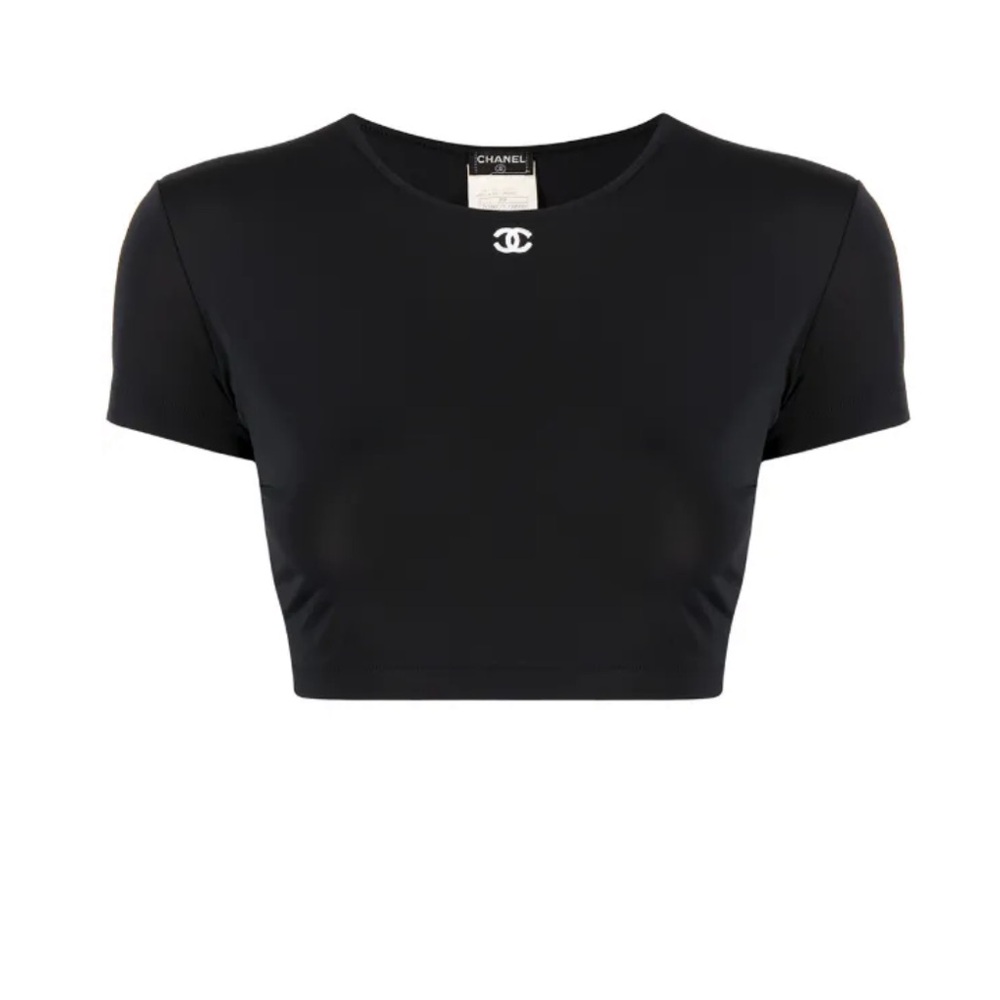 Chanel Elegant Black Crop Top